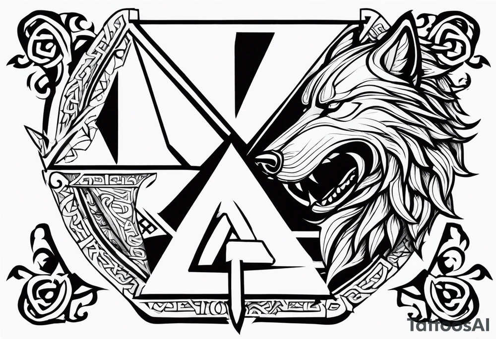 Sword shield dragon Valhalla valknut bear wolf tattoo idea