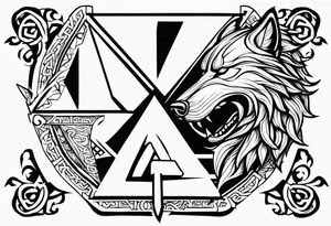 Sword shield dragon Valhalla valknut bear wolf tattoo idea