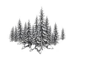 Coniferous forest tattoo sleeve black and gray tattoo idea