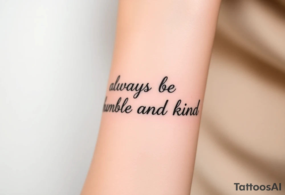 always be humble and kind tattoo idea