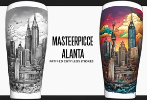 I need a city of Atlanta themed leg sleeve tattoo tattoo idea