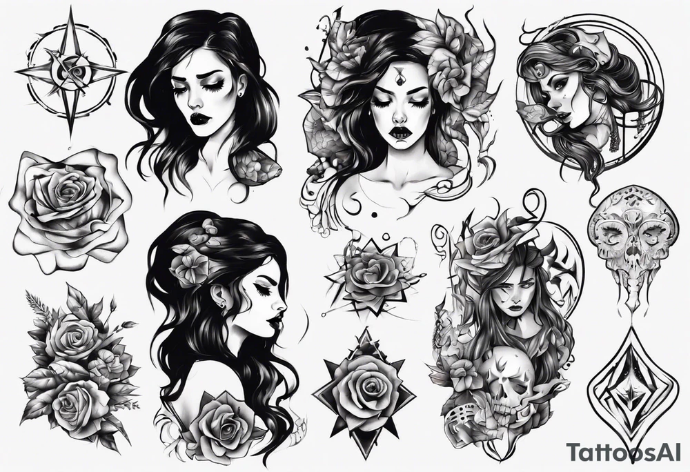 sad woman tattoo idea