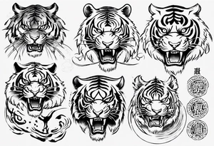 elemental tiger tattoo idea