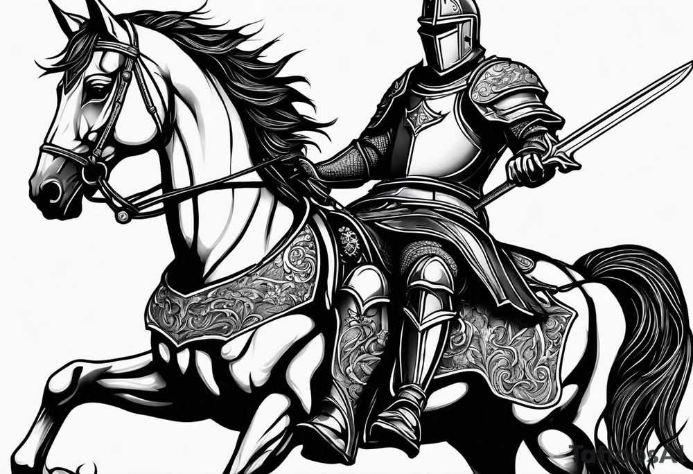 knight kneeling tattoo idea