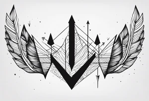 one down six up with the one being the number one and down being a arrow and six being a number and up being a arrow tattoo idea