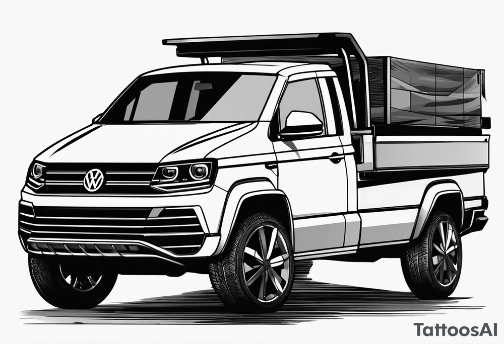 Volkswagen pickup gambar garuda, ada font "APT garage Malang" tattoo idea