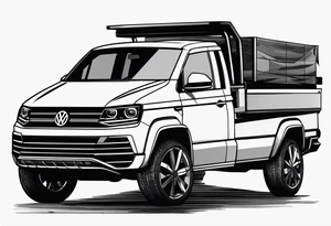 Volkswagen pickup gambar garuda, ada font "APT garage Malang" tattoo idea