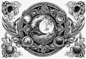 viking moon and sun tattoo idea