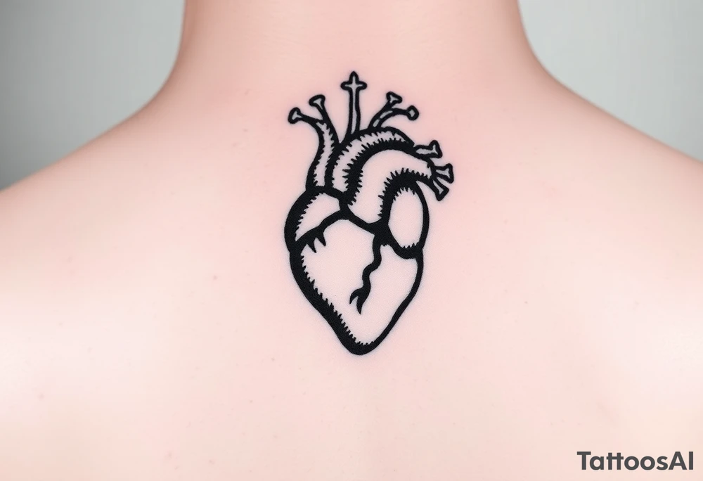 medieval heart woodcut tattoo idea