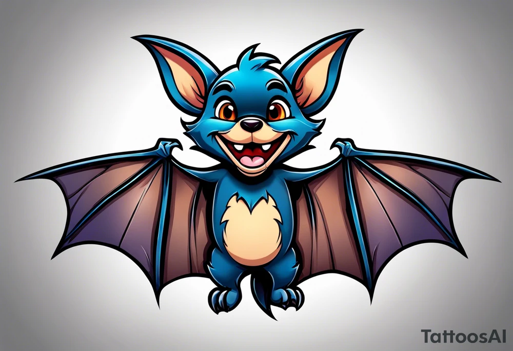 cartoon bat in style of disney tattoo idea