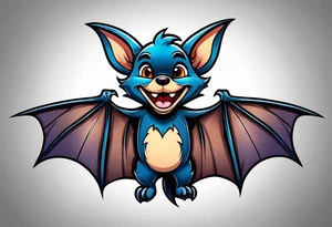 cartoon bat in style of disney tattoo idea