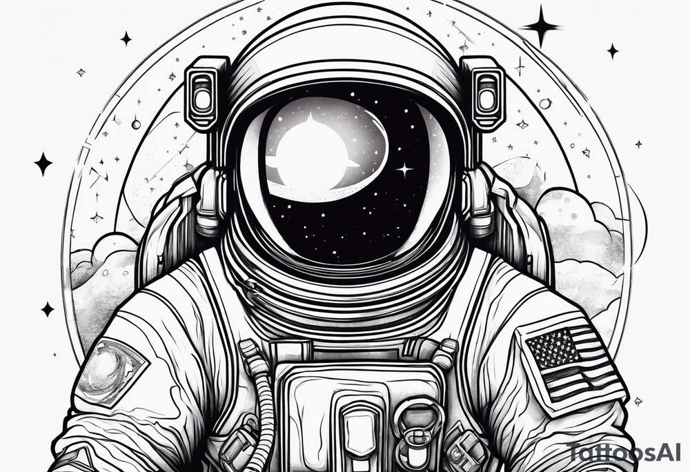 astronaut in space tattoo idea