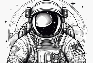 astronaut in space tattoo idea