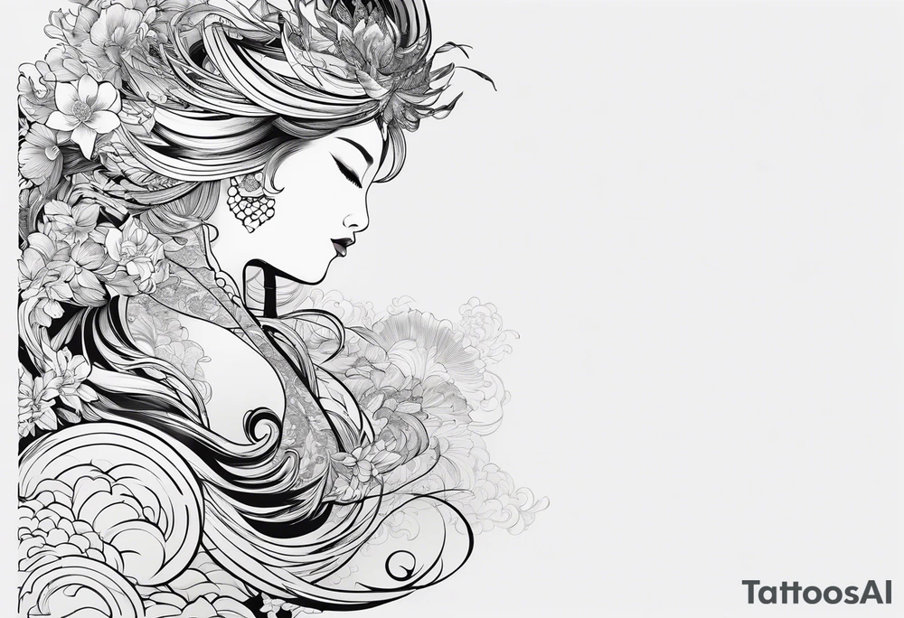 Chinese wall, realistic, art, sideview
,outlines tattoo idea