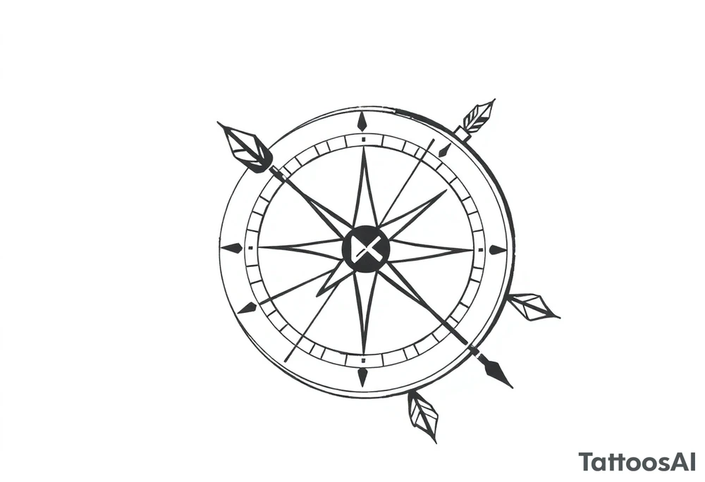 Compass made with arrows tattoo idea