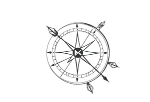 Compass made with arrows tattoo idea