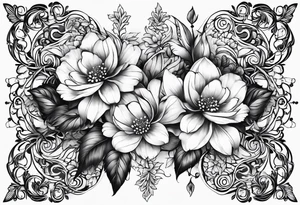 pattern flowers lace tattoo idea