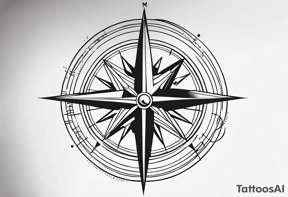 Vintage Compass Design tattoo idea
