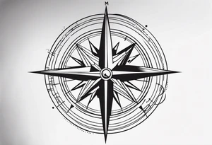 Vintage Compass Design tattoo idea