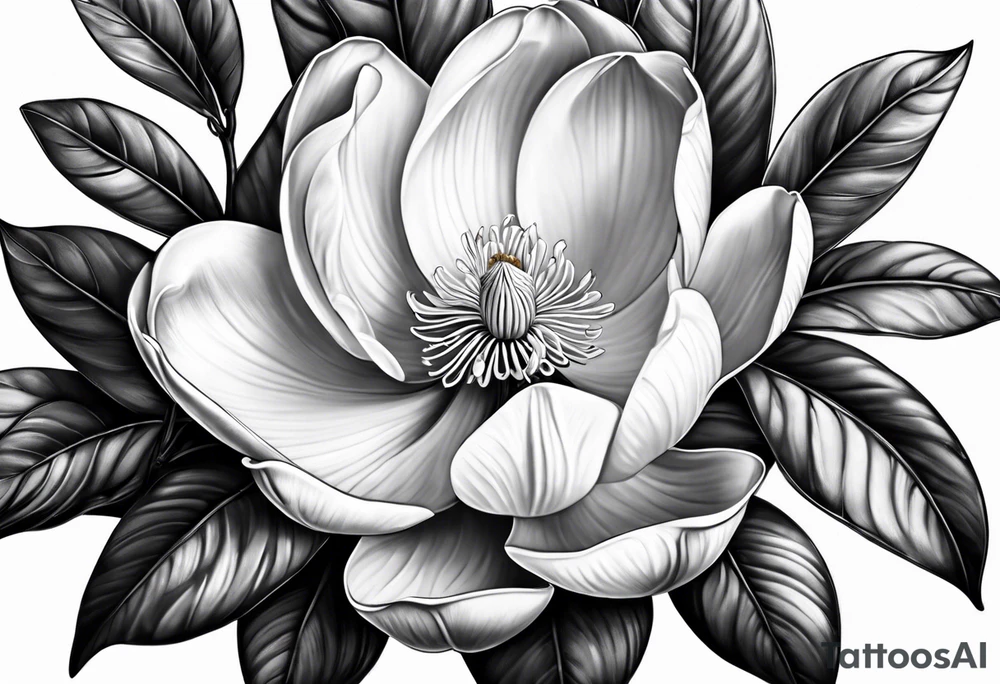 Southern magnolia tree tattoo idea