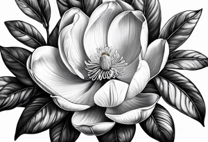 Southern magnolia tree tattoo idea