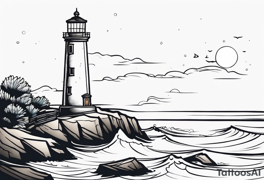 Farol no oceano tattoo idea