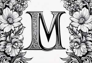 Letter M and letter S with heart tattoo idea
