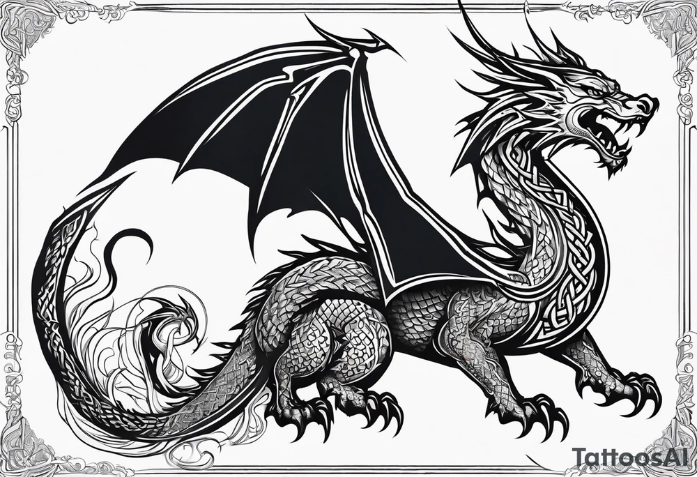 celtic mythology dragon tattoo idea