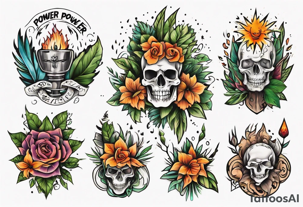 Power with plants tattoo idea