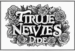 True love never dies old.english tattoo idea