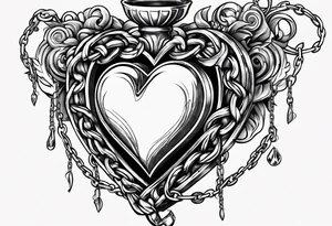 Heart wrapped in chains tattoo idea