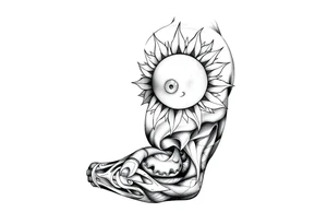 Left arm sleeve. I already have a sun on my deltoid made out of stone. tattoo idea