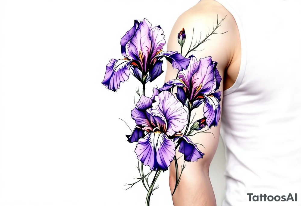 Irises flowers ornement tattoo idea