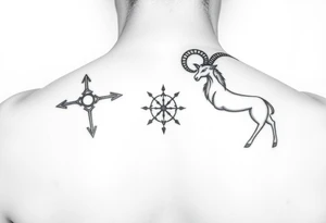 I would like a very small tattoo for behind the ear of the zodiac symbols for sagittarius and capricorn, in ONE combined tattoo tattoo idea