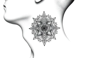 multiple layers of sacred geometry, covering the whole neck tattoo idea