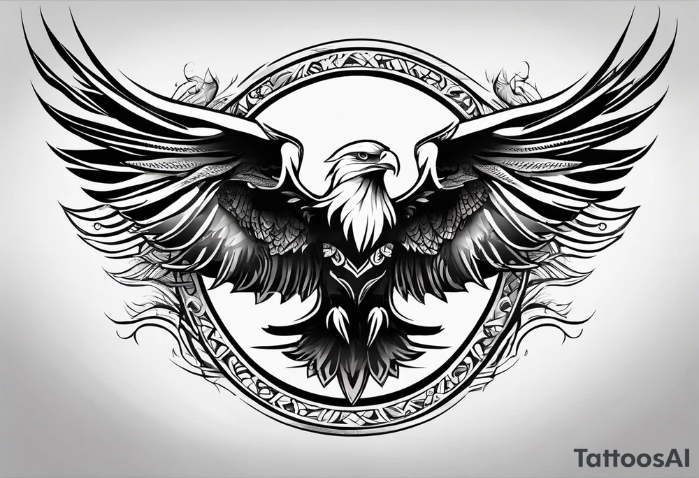 forearm tattoo
tribal eagle wing including a rose tattoo idea