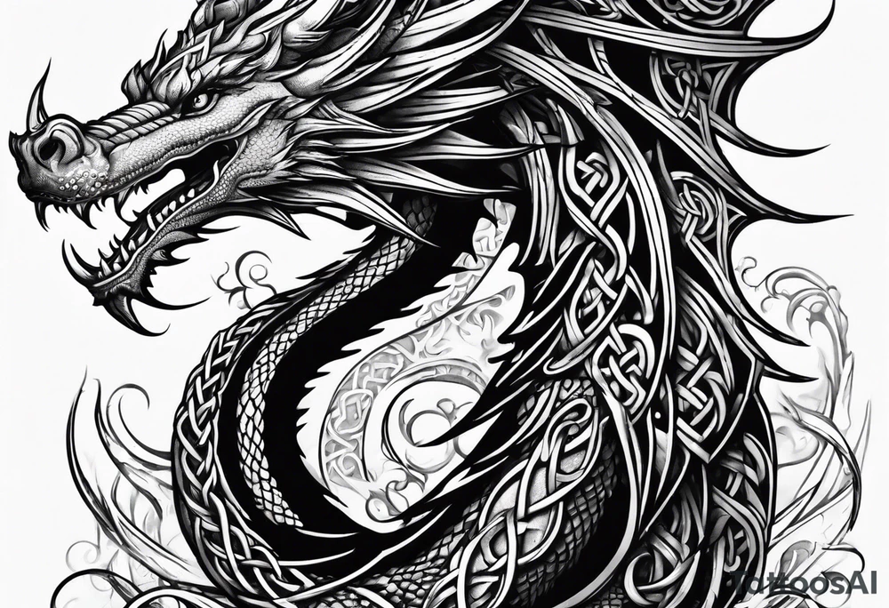 celtic dragon eating it's own tail tattoo idea