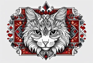 Cat made out of playing cards tattoo idea