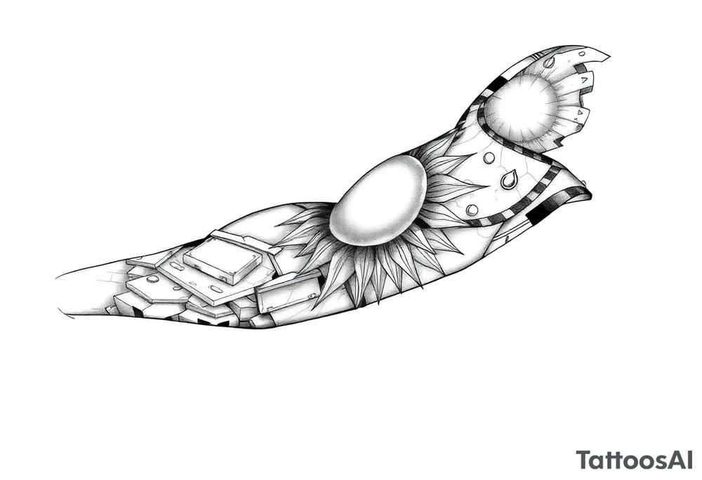 Left arm sleeve. I already have a sun on my deltoid made out of stone. tattoo idea