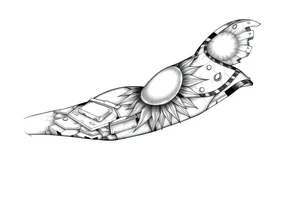 Left arm sleeve. I already have a sun on my deltoid made out of stone. tattoo idea