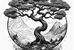 Joshua yin and yang tree tattoo idea