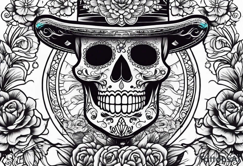 Mexico day of dead tattoo idea