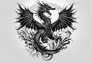 phoenix and dragon tattoo idea