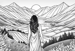 A valley with a woman tattoo idea