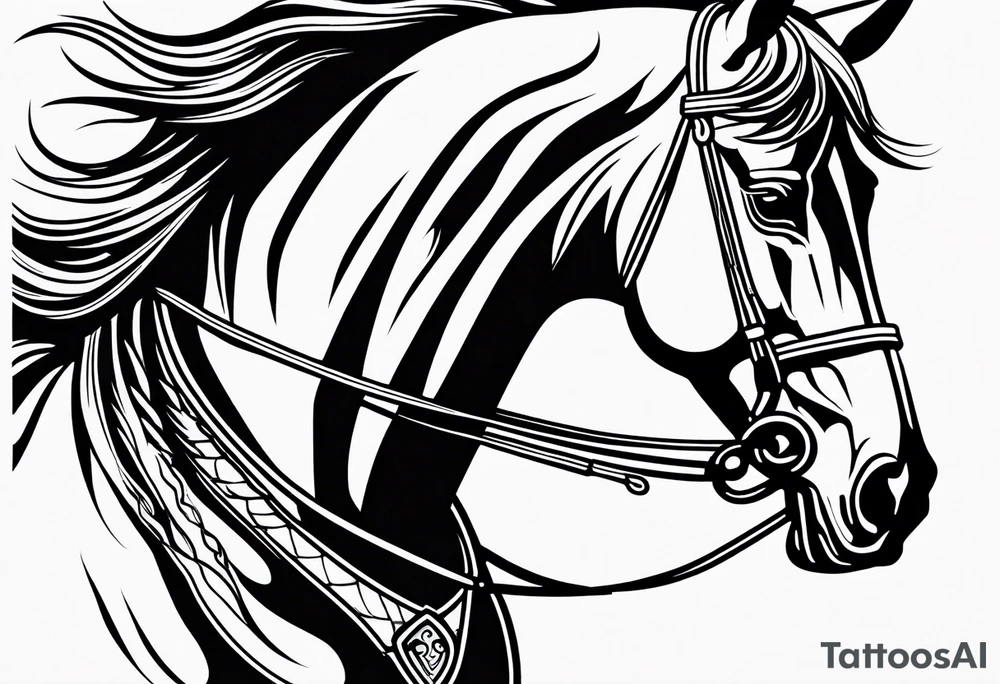 Horse drawn using simple lines tattoo idea