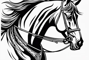Horse drawn using simple lines tattoo idea