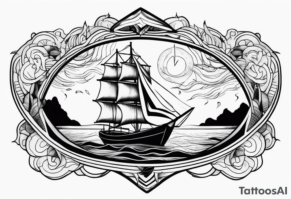 delicate boat with sails in a lightning storm tattoo idea delicate boat with sails in a lightning storm tattoo idea