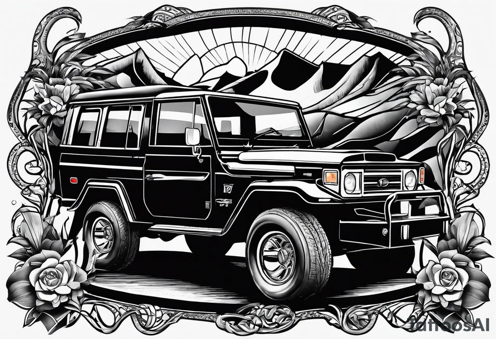 Horseshoe, landcruiser tattoo idea