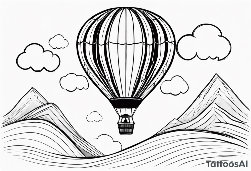 Whimsical Hot Air Balloon tattoo idea