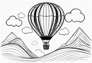 Whimsical Hot Air Balloon tattoo idea